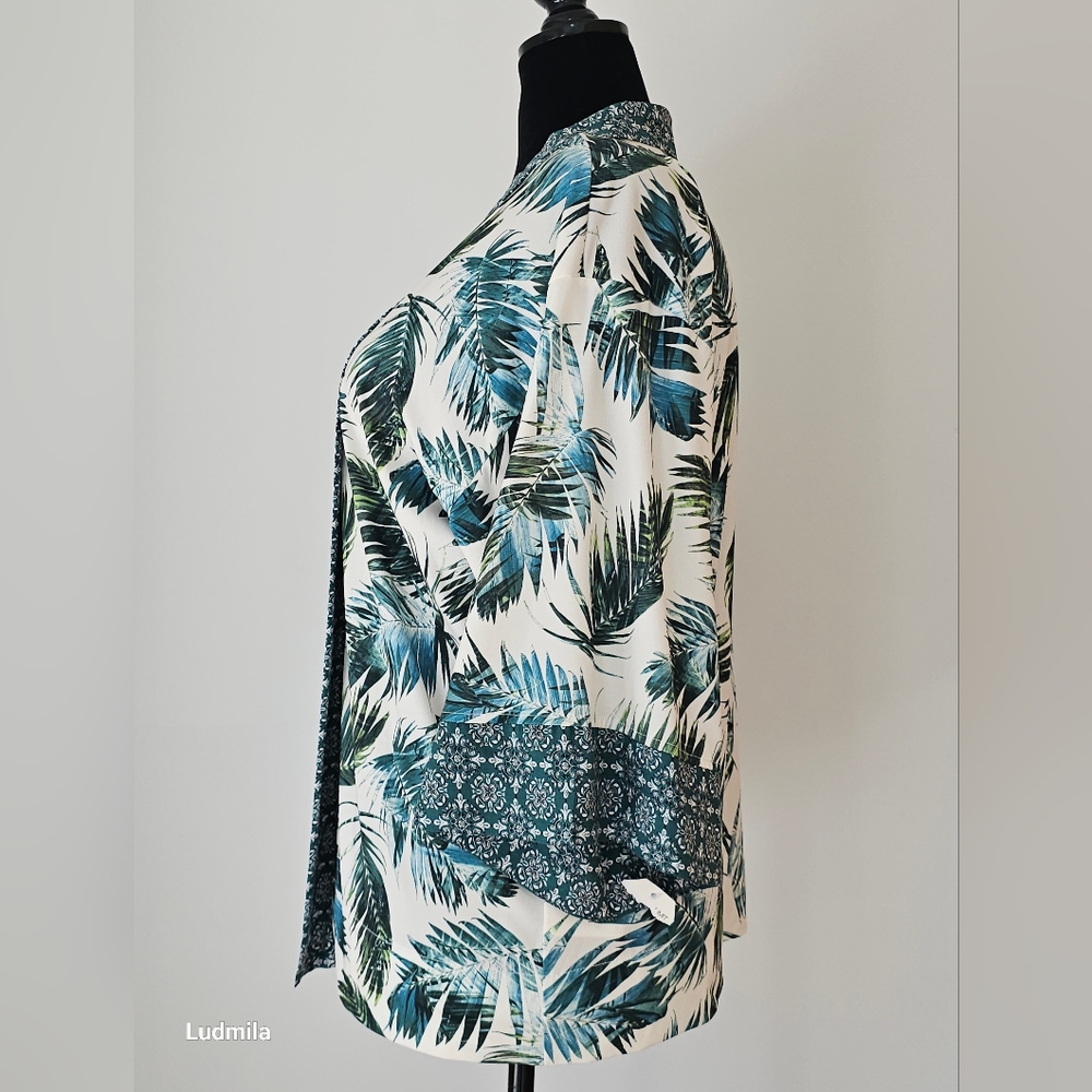 SKYE'S THE LIMIT size L‎ Women's Green Tropical Leaf Print Cover Up - Picture 4 of 5